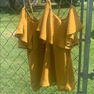 Yellow dotted tank top